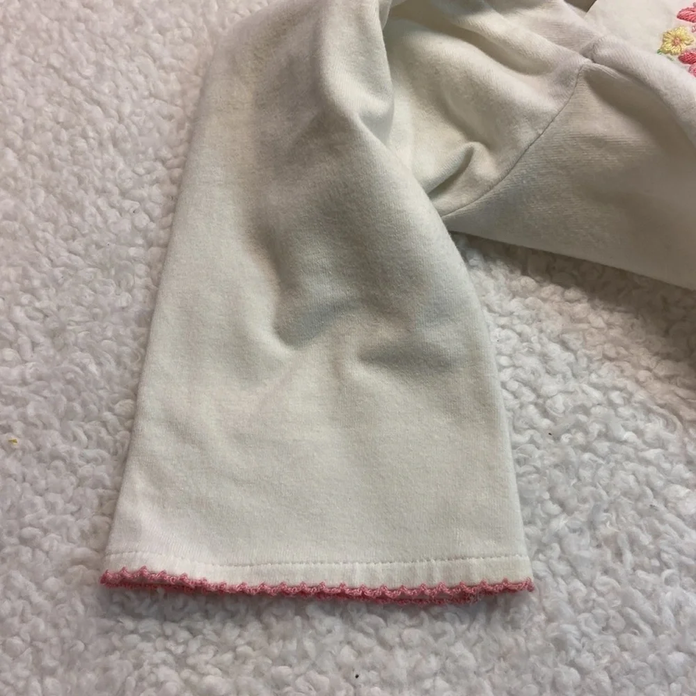 Ralph Lauren Bell Sleeve Sqaure Neck Toddler Top Floral Embroidered White 4/4T